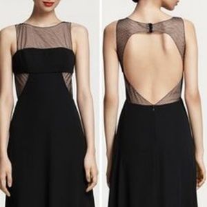BCBGMAXAZRIA NWOT open back sheer cut paneled maxi